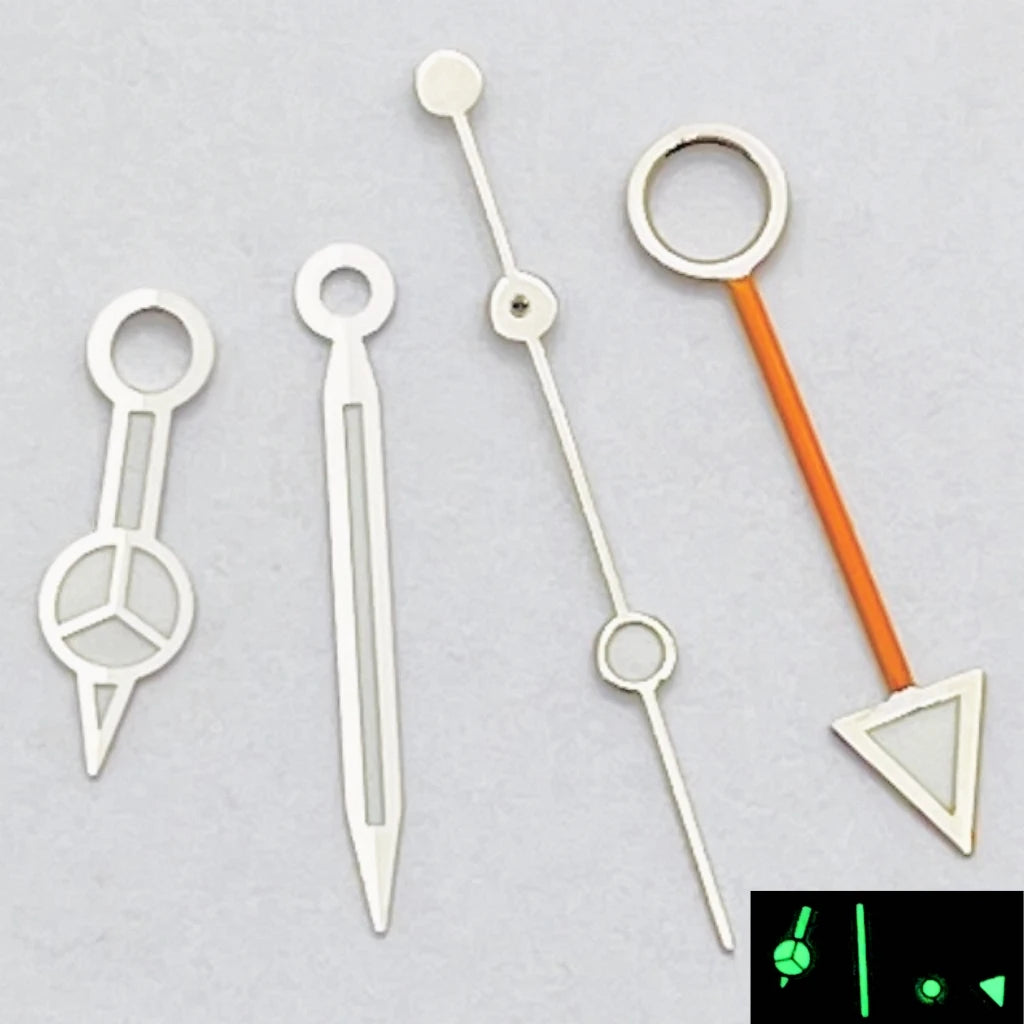 RICHUS NH34 GMT Watch Hands Silver/Black/Gold/RoseGold Blue Luminous Fit NH34 Movement Watch Accessories