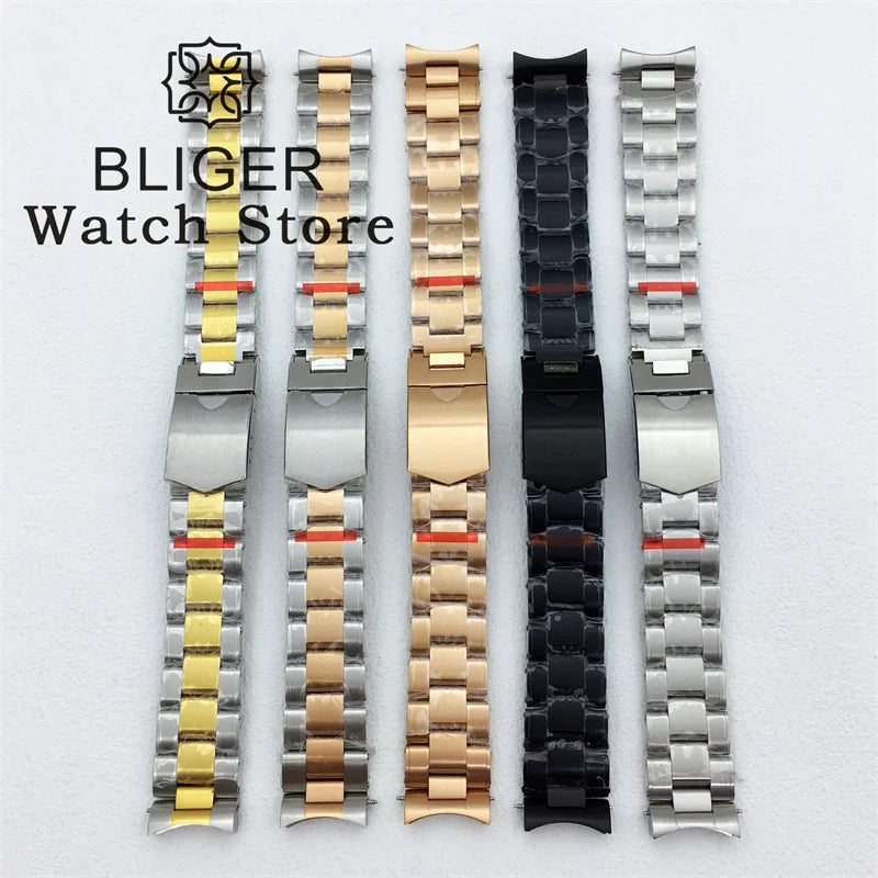 20mm 904L Solid Stainless Steel Bracelet silver Black Rose gold Strap Fits 39mm BB58 Watch Case