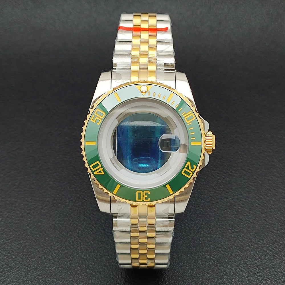 34MM NH05 Watch Case bezel insert ring sapphire glass stainless steel screw in crown women's watch case, suitable for NH05 NH06 movement