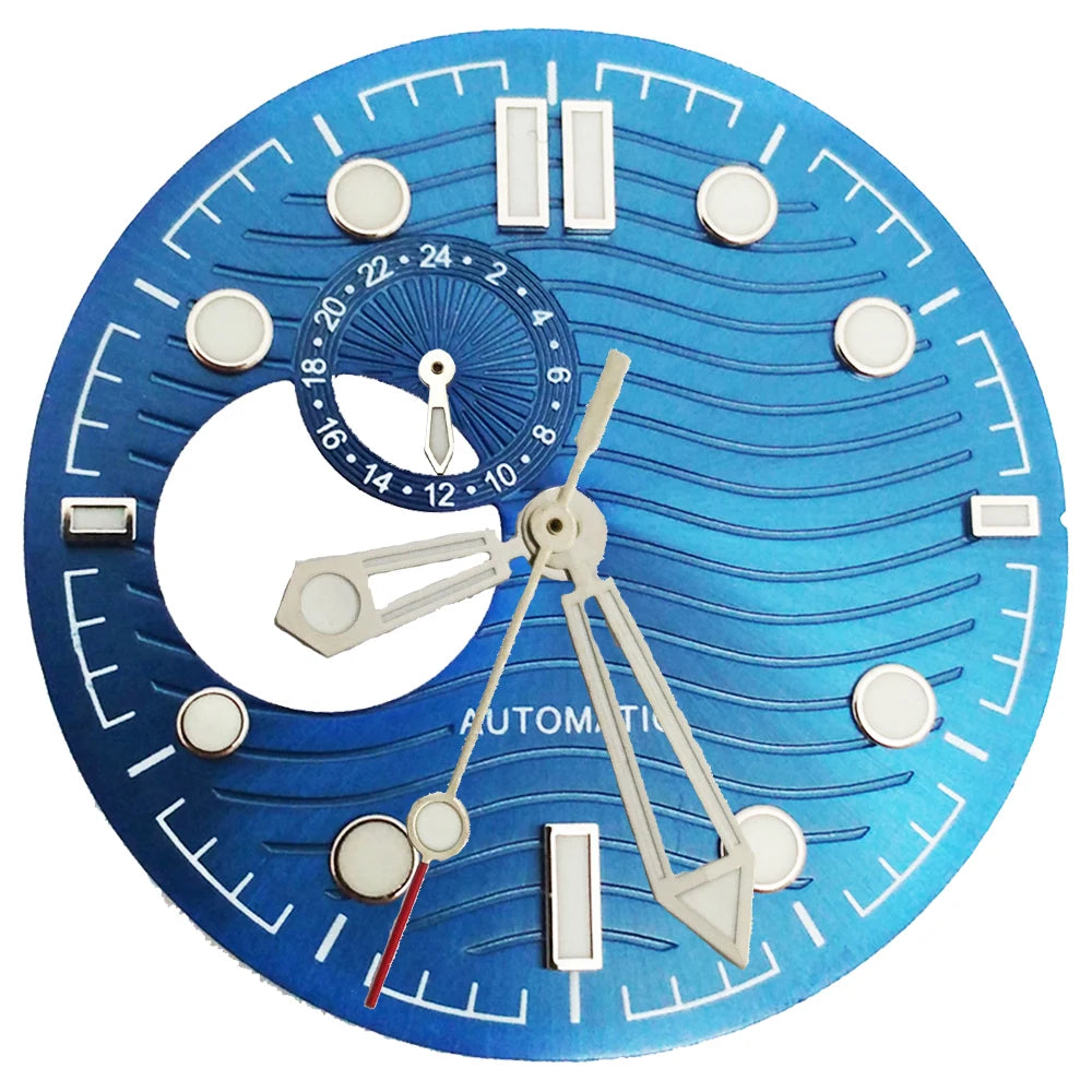 NH39 Watch Dials 31mm Subsecond dial Hands Green Luminous Watch Accessories Parts