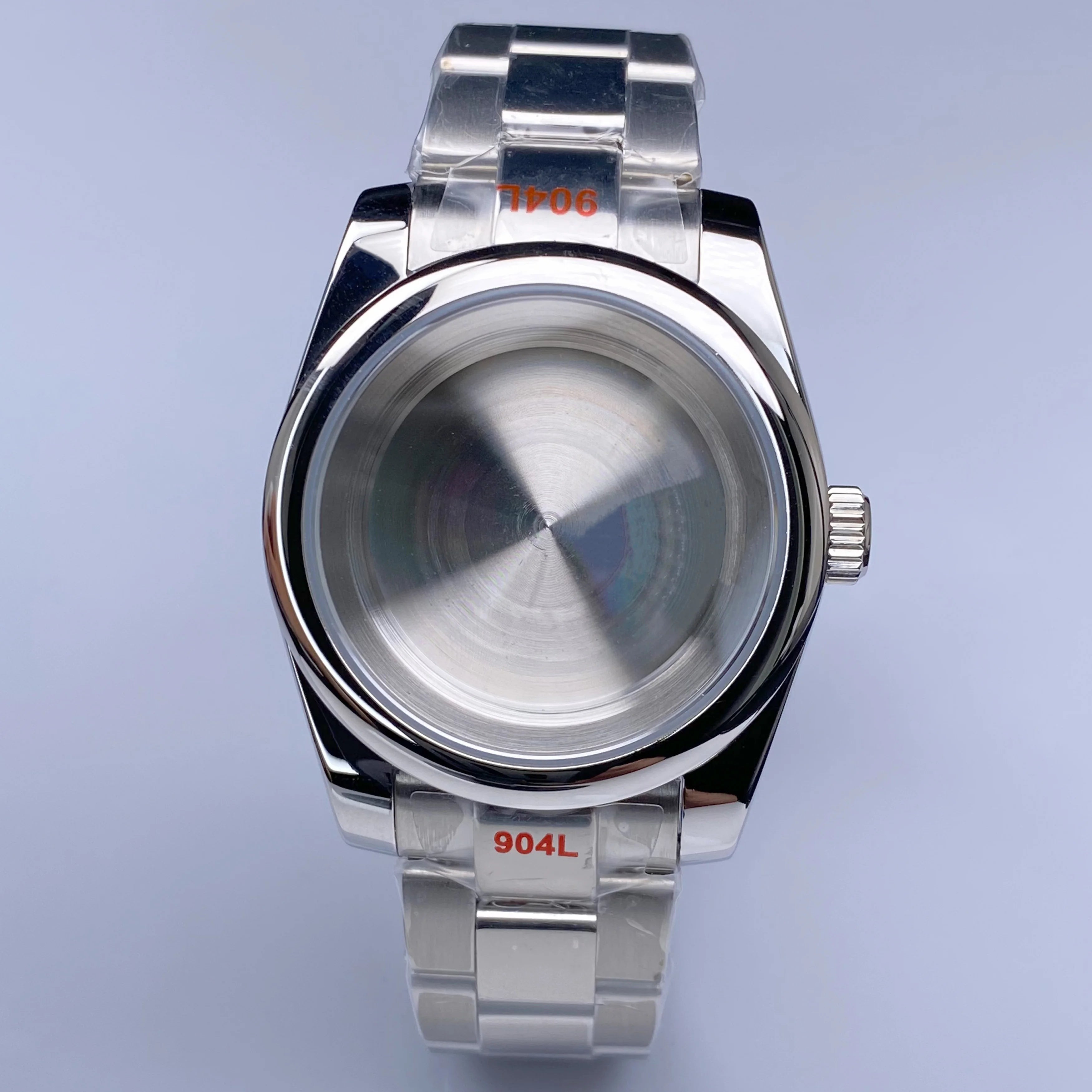 Fluted NH35 watch case Oyster 36/39mm High Quality Sliver Stainless Steel Sapphire Glass fit NH34 NH35 NH36 Movement Accessories Watch case