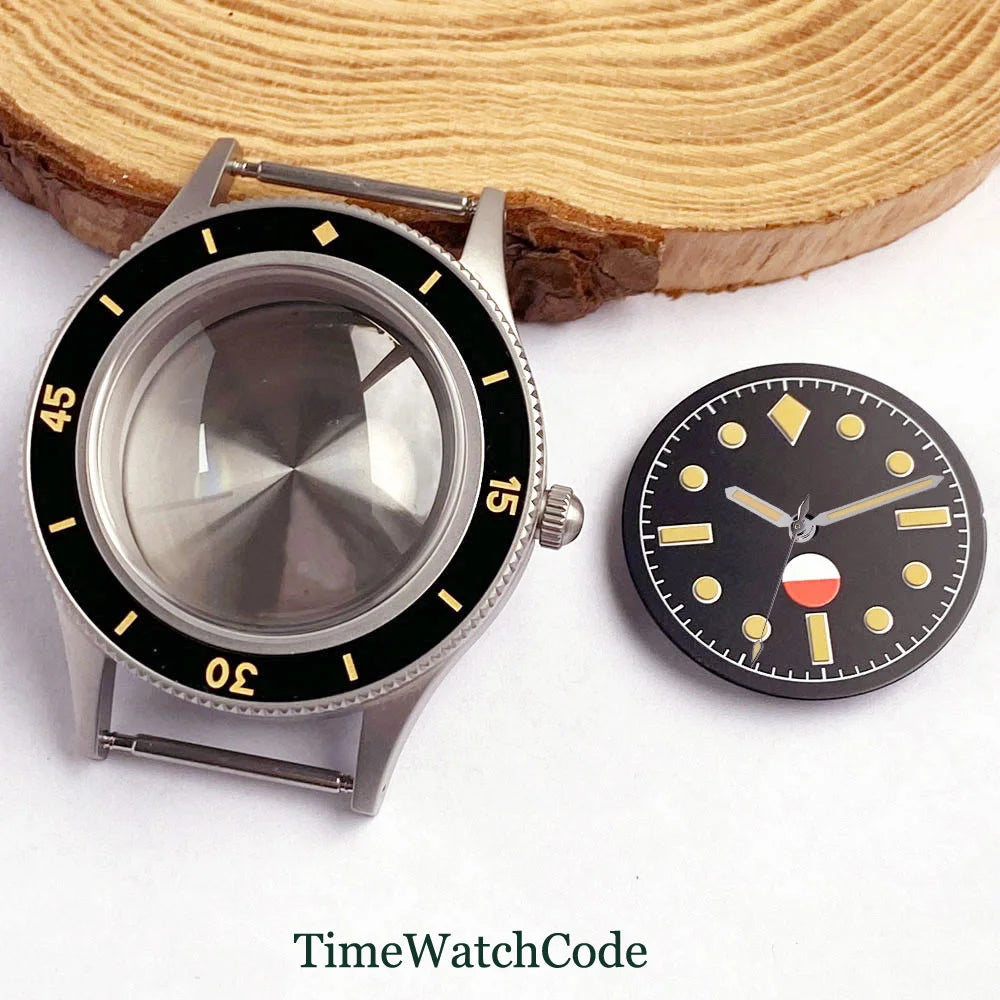 50 FATHOMS Fit NH34 NH35 NH36 NH38 NH70 NH72 ETA2824 PT5000 SW200 Watch Case Double Bow Sapphire Crystal 20BAR Sandblasted 40mm