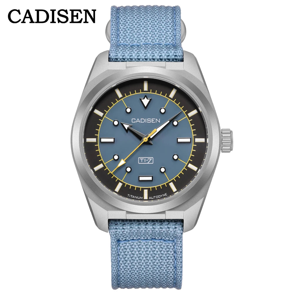 Miyota 8215 Titanium Watch 40mm CADISEN TI-7 Automatic Luminous 10Bar AR Sapphire