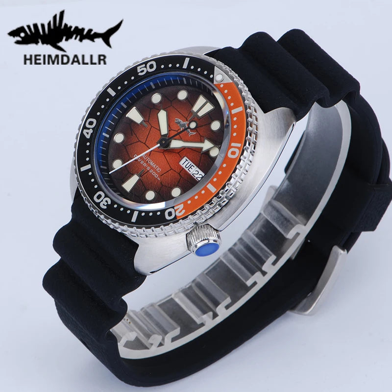 Sea Turtle Watch Heimdallr NH36 Automatic Abalone Luminous Orange Gradient Dial Sapphire 20Bar Captain Willard