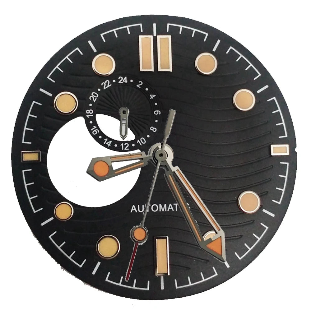 NH39 Watch Dials 31mm Subsecond dial Hands Green Luminous Watch Accessories Parts