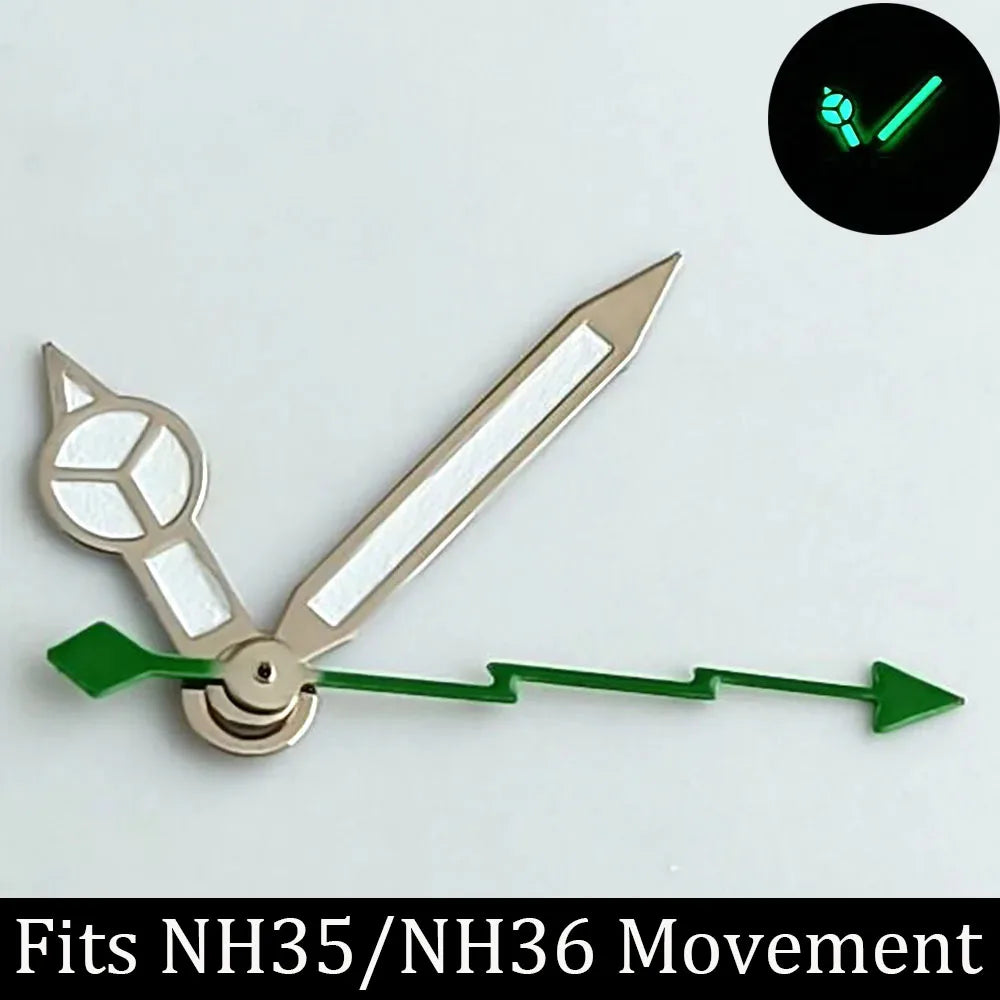 high-quality Watch accessories watch pointer NH series 35 NH36 hands green luminous suitable for N H35/ NH36 movement