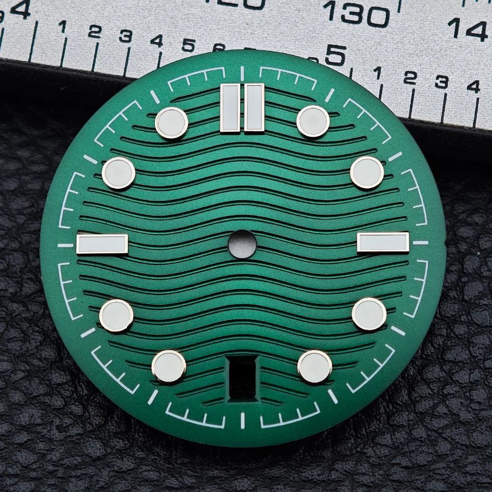 31.7mm seamaster Watch Dial For 300 Series NH35 NH36 Movement 6 O‘clock Date C3 Green Luminous Mechanical Watch Parts