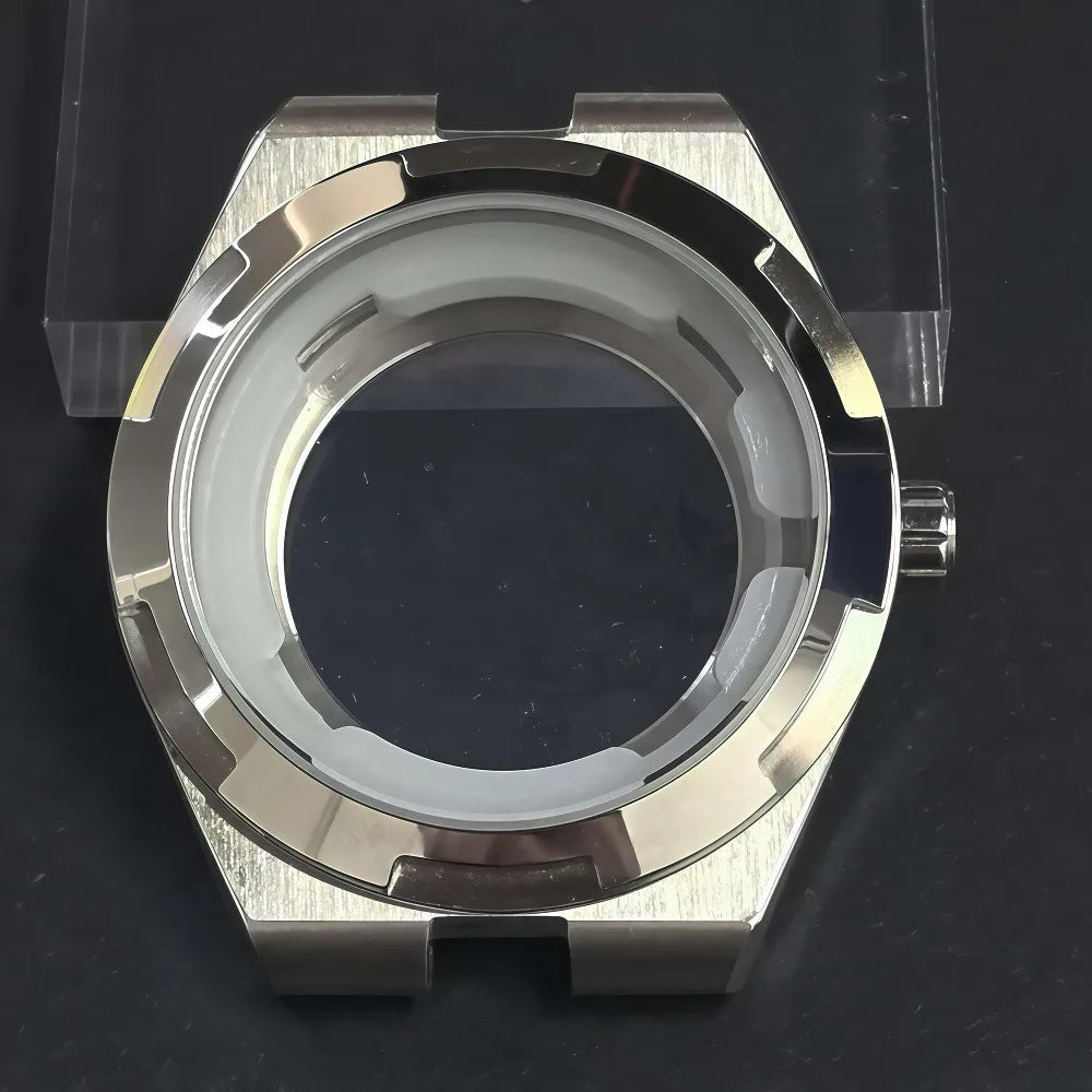 Overseas Watch Case 41mm fit 8215 Movement Fit 33mm Dial accessories Steel Strap Gold and Silver are Available