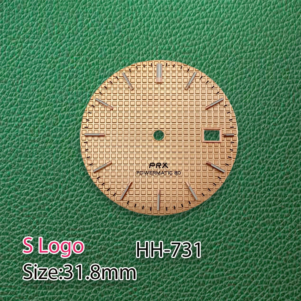 31.8mm watch dial PRX dial NH35 Oak dial Dial No Hands Green Luminous Suitable for NH35 NH36 Movement Watch Modification Accessories