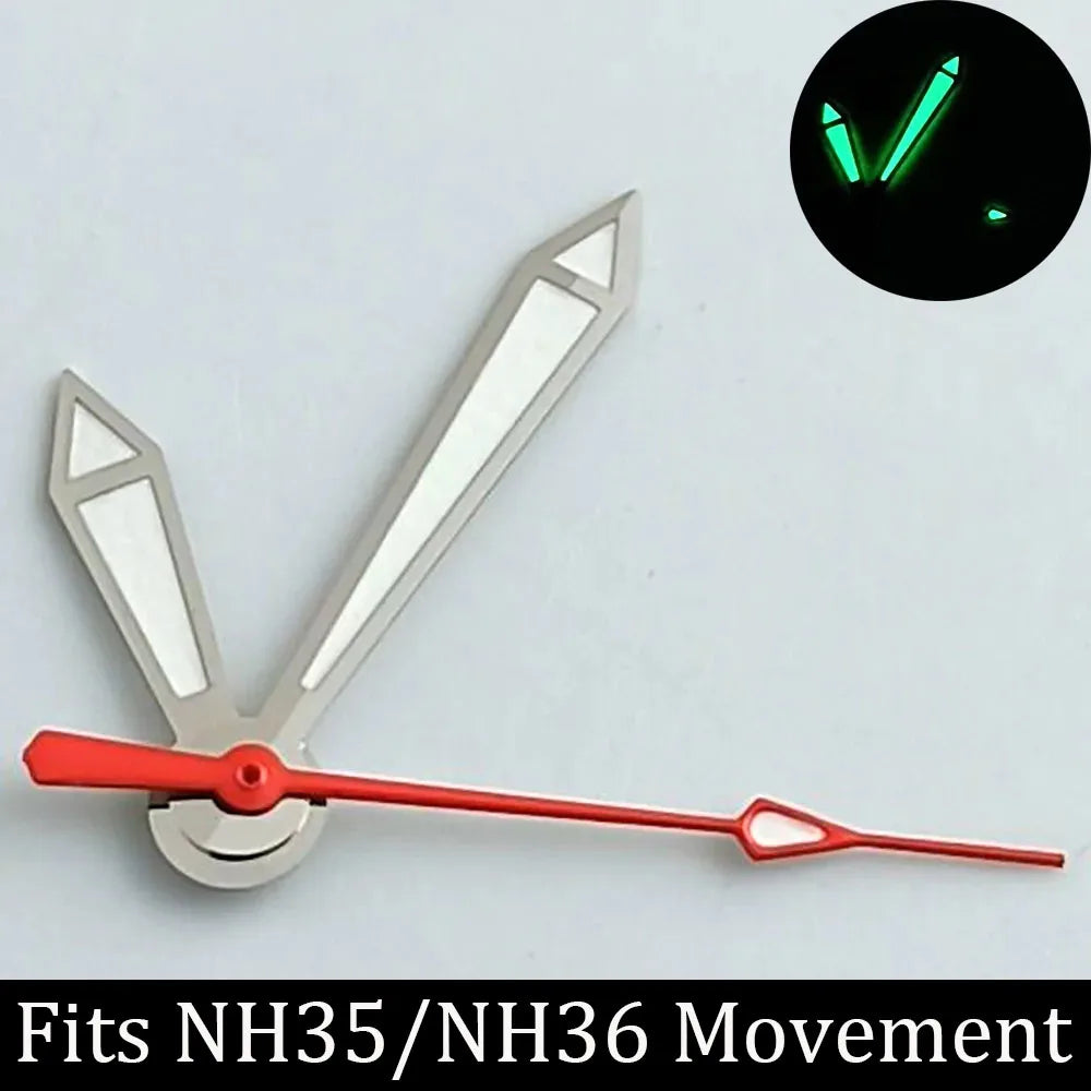 high-quality Watch accessories watch pointer NH series 35 NH36 hands green luminous suitable for N H35/ NH36 movement