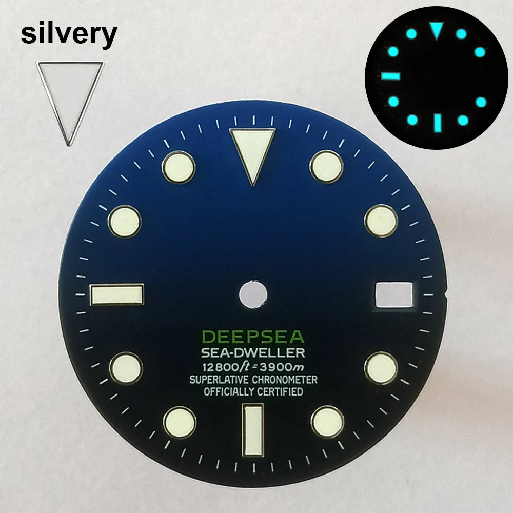 151 type of dials Submariner 28.5mm dial with calendar window suitable for NH35 movement luminous dial can support DIY dial customization name/logo