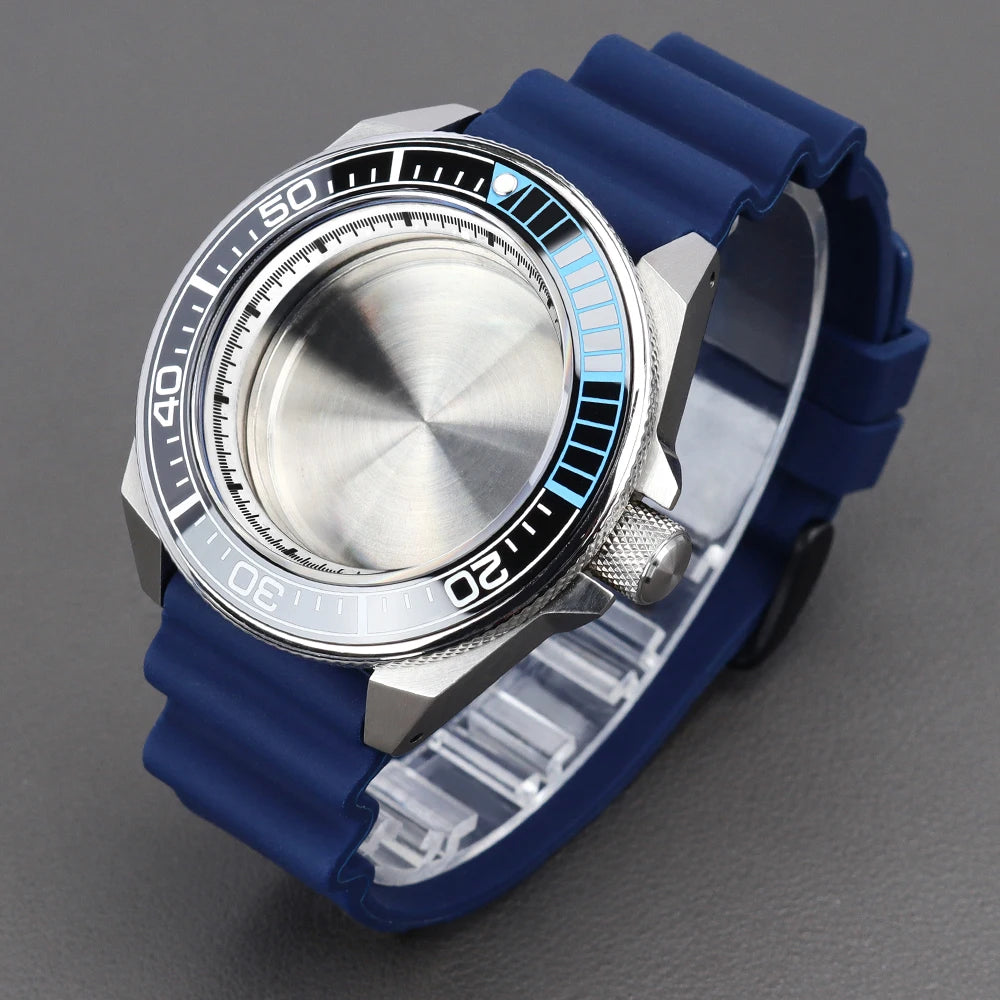 43.8mm Samurai King Watch Case Sapphire Ceramic Insert For Seiko NH35 NH36 NH34 Movement Mod 10ATM