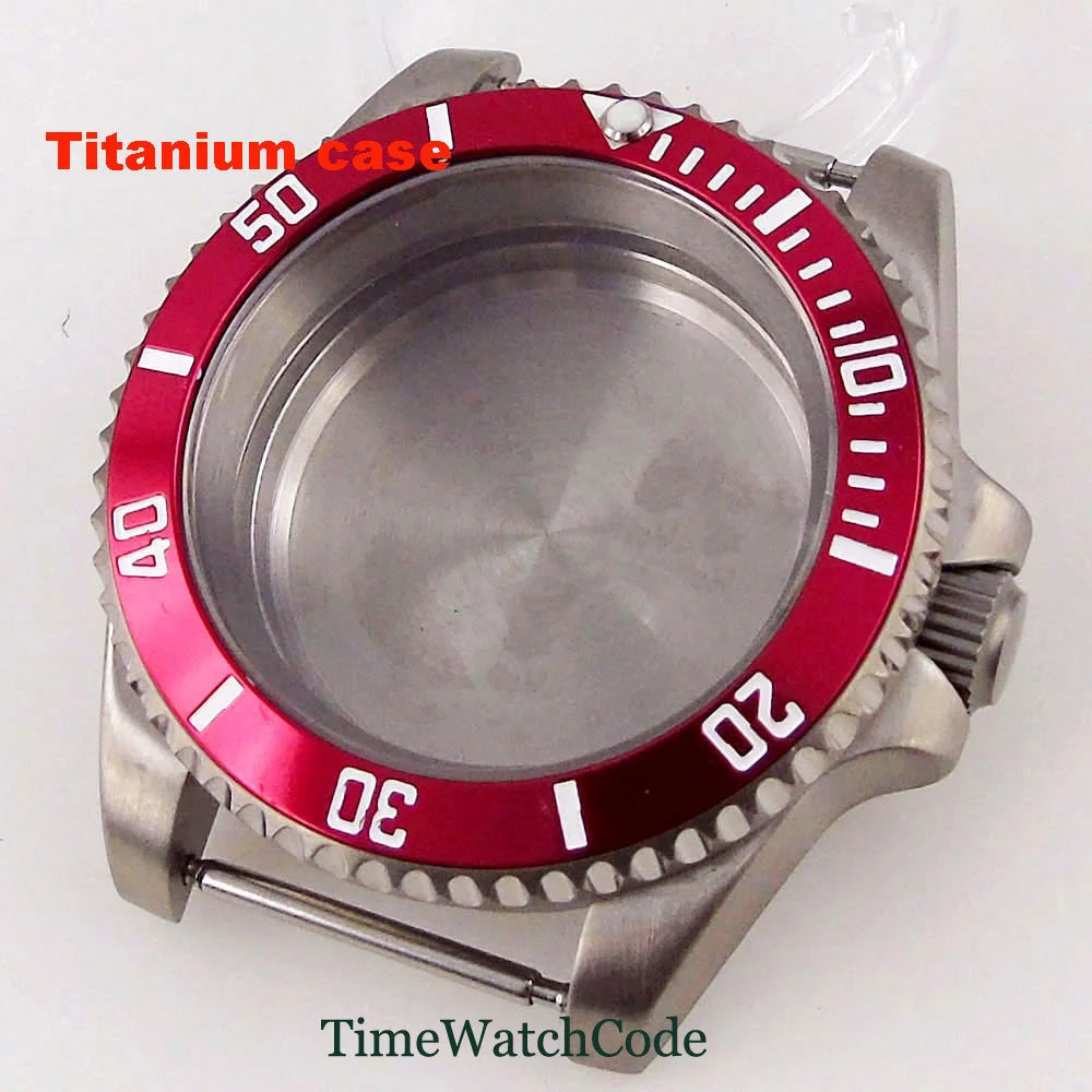 Titanium Watch Case 40mm Sub Diver  200m Waterproof Fit for NH35 NH36 ETA2824 PT5000 Antiallergry Sapphire Crystal Screw-in Crown