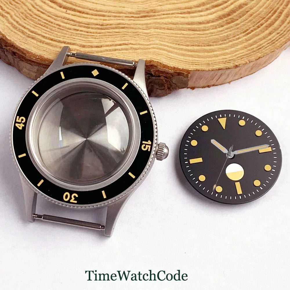 50 FATHOMS Fit NH34 NH35 NH36 NH38 NH70 NH72 ETA2824 PT5000 SW200 Watch Case Double Bow Sapphire Crystal 20BAR Sandblasted 40mm