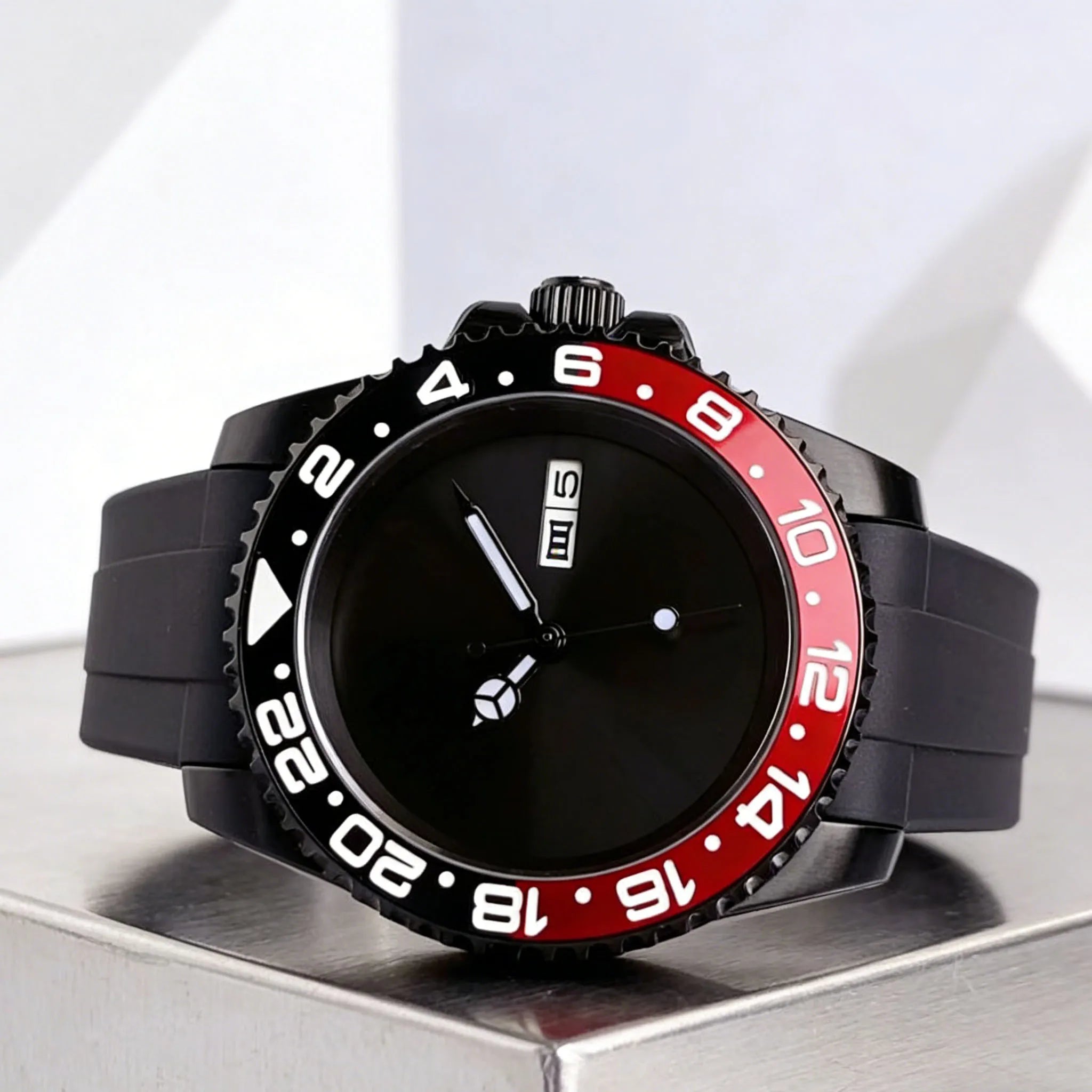 PVD Black Sub Tandorio TD266p 40mm Japan TMI NH36 Day Date Sapphire 20ATM Diver GMT Bezel