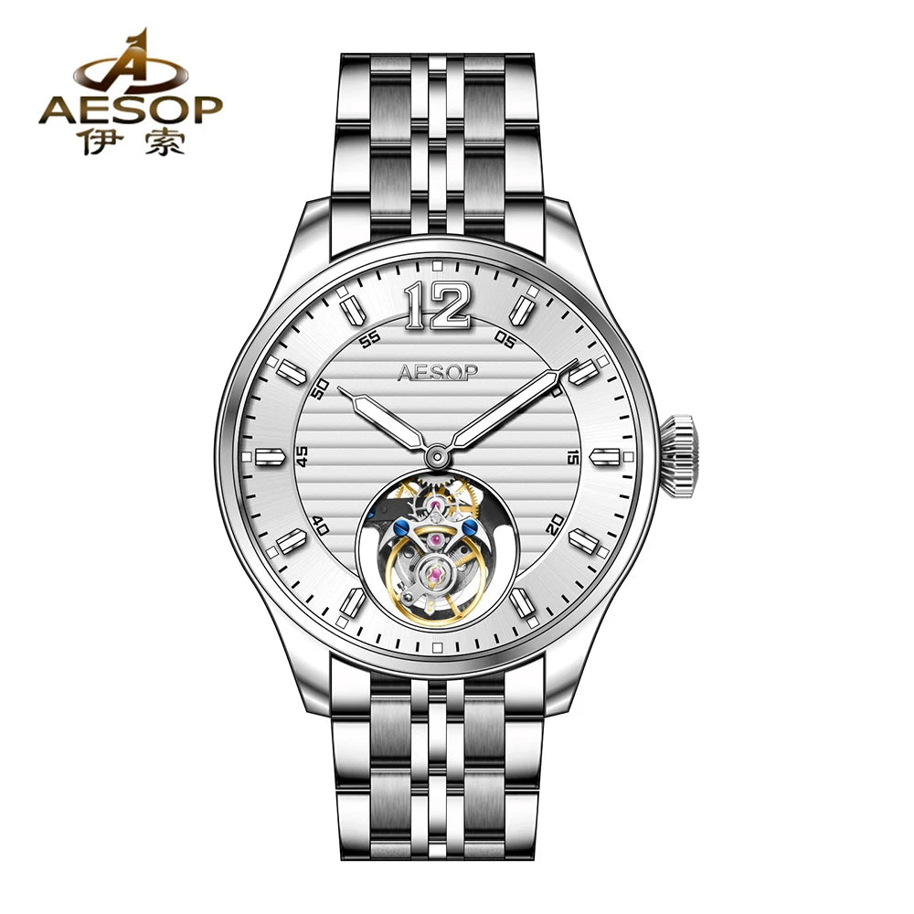 Flying Tourbillon Watch AESOP 7095 Skeleton Mechanical Luxury Watches Fashion Sapphire waterproof