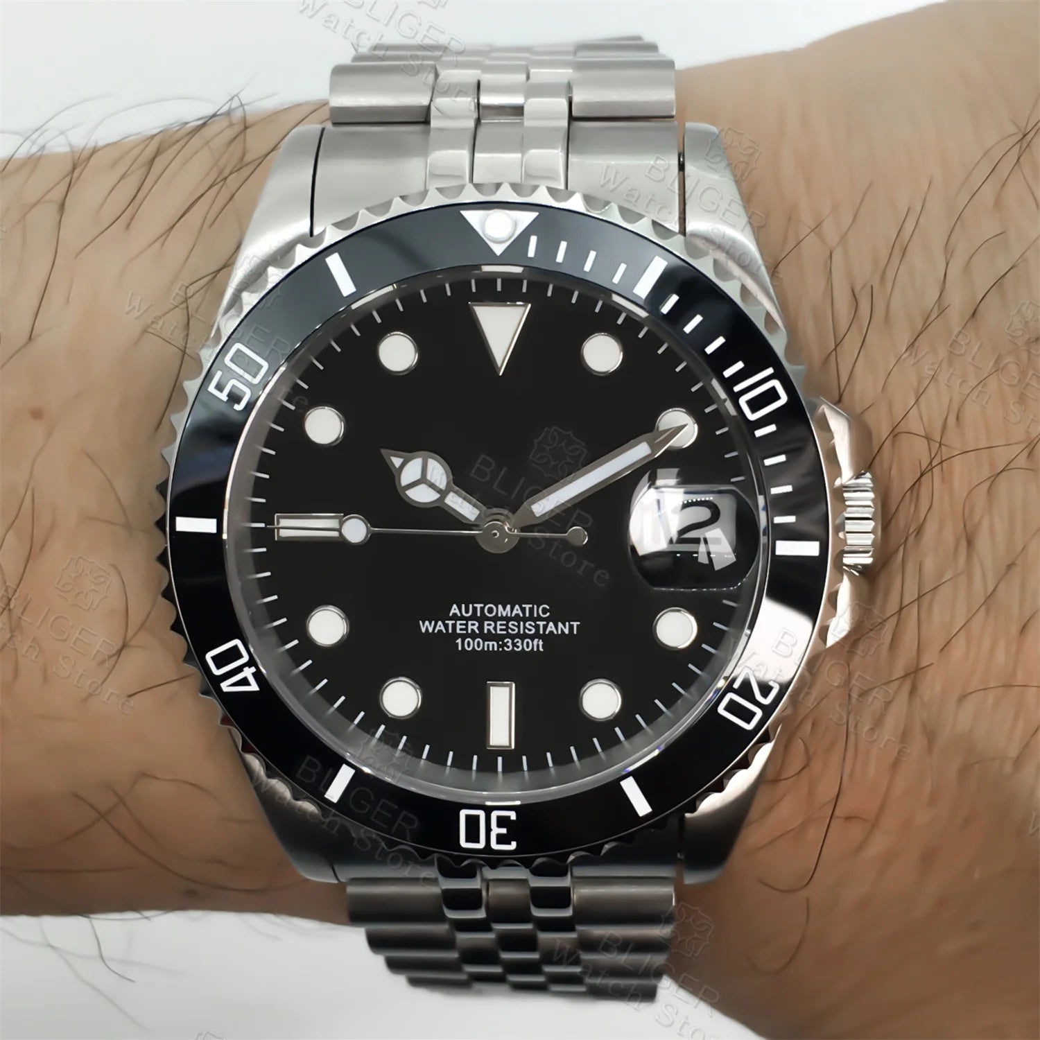 36mm Diver Submariner 38mm 40mm Dive Automatic NH35A PT5000 Date Sapphire Rotating Ceramic Bezel Luminous