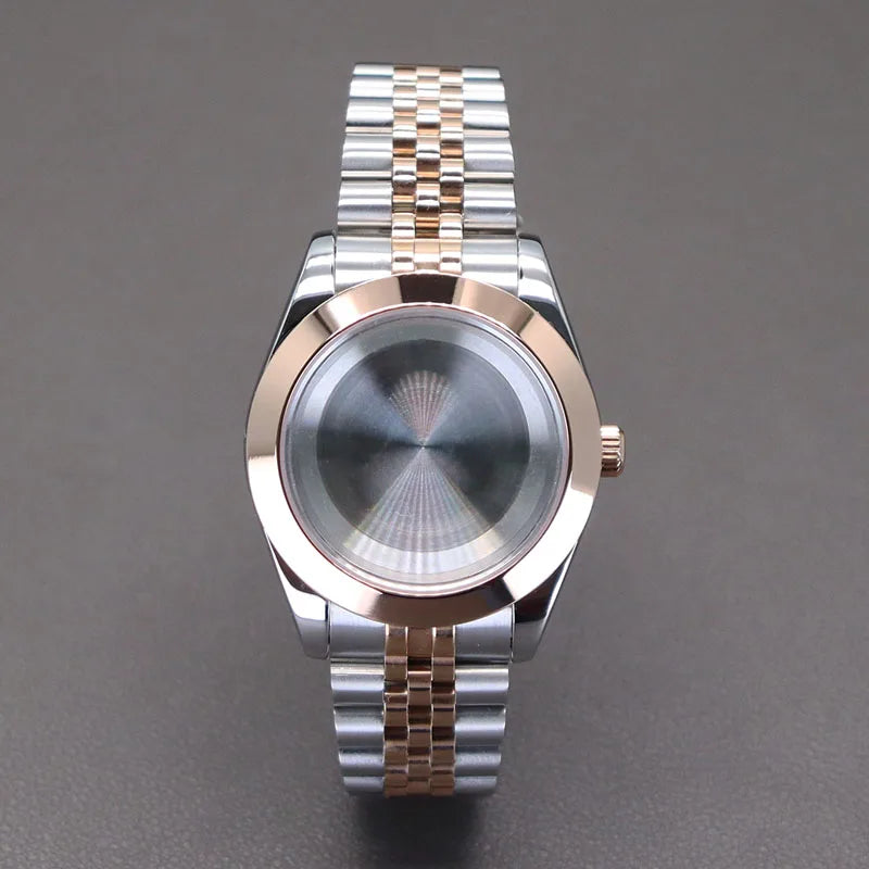 Explorer Watch Case 36mm/39mm Silver Rose Gold yellow Gold Two tone Sapphire 316L stainless Steel For Nh35 Nh36 NH34 NH38 Nh70 Miyota 8215 8285Movement