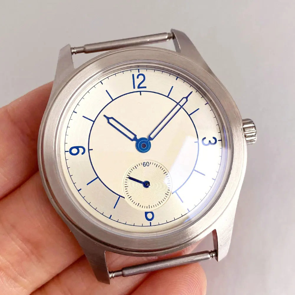 38mm Watch Case for ST1701 Silver Stainless Steel Watch with 31mm Dial Somed Sapphire 5ATM