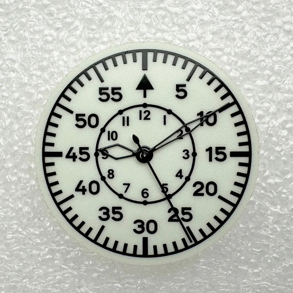 28.5mm pilot Dial Green Luminescence Suitable for NH35/NH36 Movement Installation, Pilot Mechanical Watch Modification Accessories