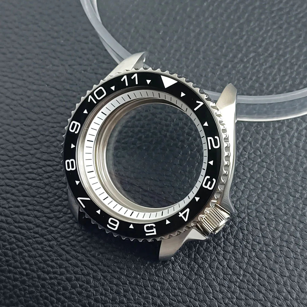 42mm Skx007ケースMod for NH35 316スチールケース NH35 NH36ムーブメント/ダイヤルケース プレーンサファイアガラス 22mmストラップ ウォッチボックス