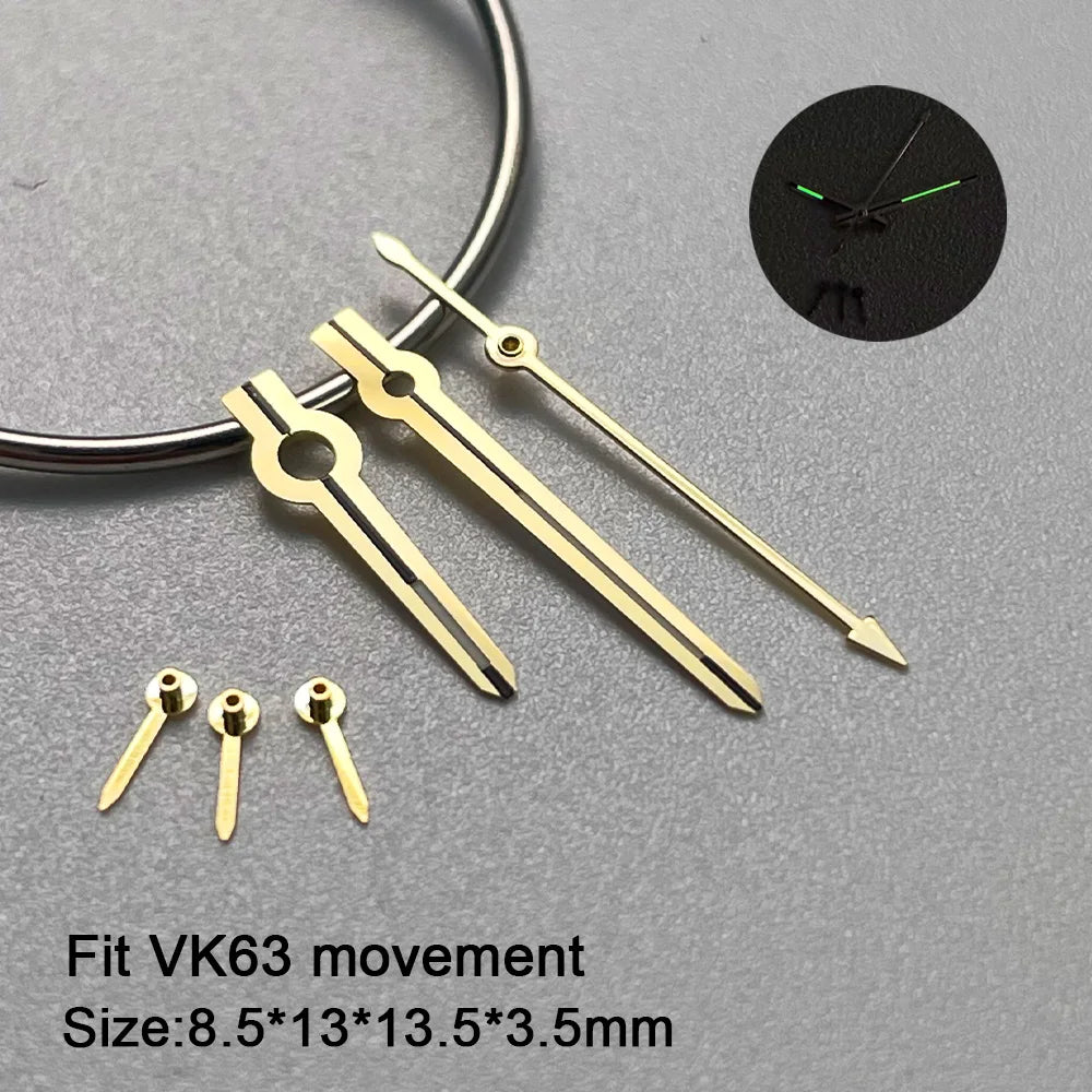 29.5mm VK63 Dial Chronograph Green Luminous High Quality Watch Modification Accessories