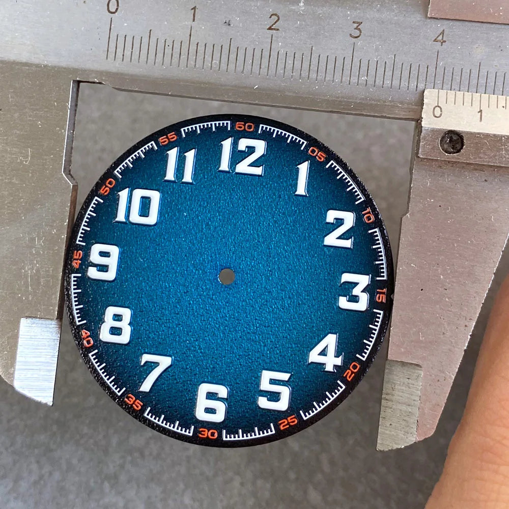 Tandorio 40.5mm Matte Watch Dial Fit NH35 NH36 ETA2824 PT500 Arabic Numeral Watch Face Automatic Watch Accessories Replace Parts