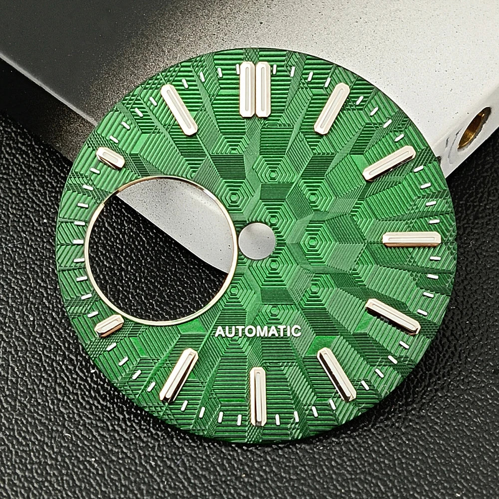NH38 Watch Dial man watch Custom logo dial green luminous suitable for NH38 movement watch accessories