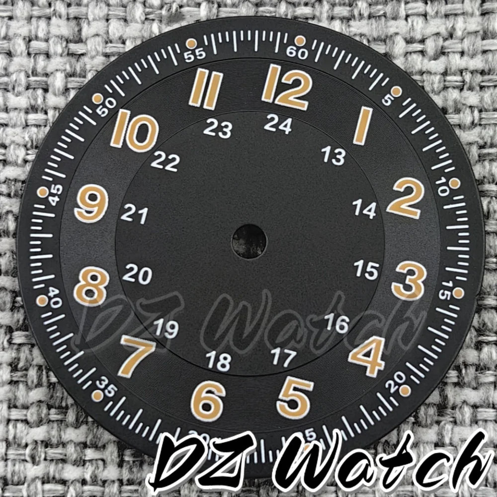 NH35 New 29mm Black/White/Green/Blue Pilot Style Watch Dial Face Set Arabic Numerals Fit NH36 ETA2824 PT5000 Automatic Movement