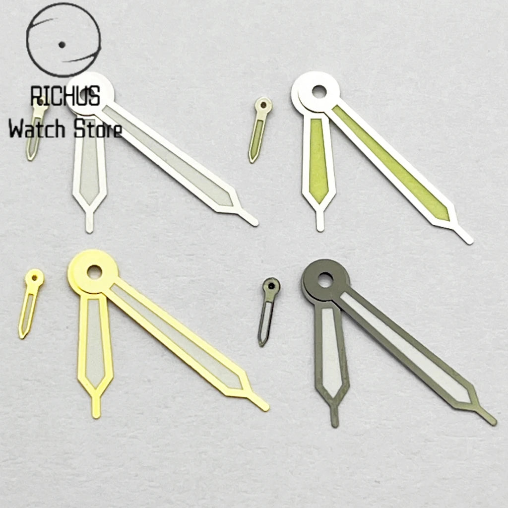 Nipple end ETA6497 Watch Hands Silver/Blue/Gold/RoseGold Green Luminous Fit ETA 6497 6498 ST3600 3620 Movement Accessory Part