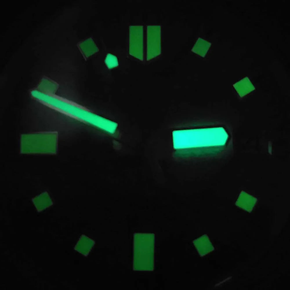 40mm new automatic china NH35 mechanical watch, sapphire glass, elegant fashion rubber strap, green glow-in-the-dark timepiece