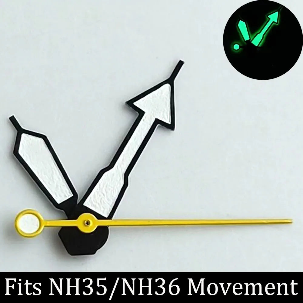 high-quality Watch accessories watch pointer NH series 35 NH36 hands green luminous suitable for N H35/ NH36 movement