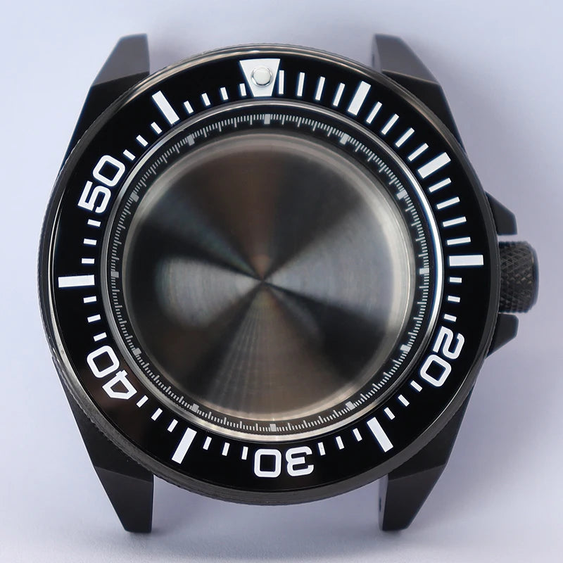43.8mm Modified Samurai Watch Case Sapphire For NH35 NH36 NH38 4R36 Movements 100M Waterproof