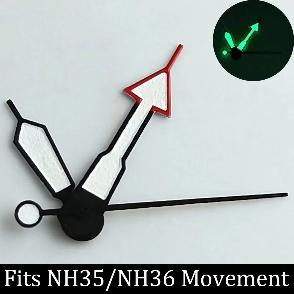 high-quality Watch accessories watch pointer NH series 35 NH36 hands green luminous suitable for N H35/ NH36 movement