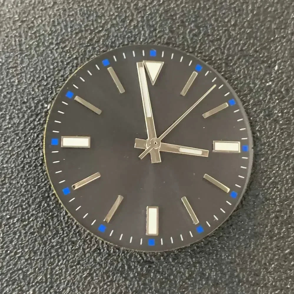 29mm Log Dial 8215 Watch Dial + Watch Hands Set Green Luminous Watch Faces Modified Accessories for 8215 / 8200 / 2813 Movement