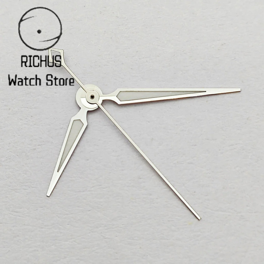 Silver Watch Hands Green Luminous Hands fit NH35 NH36 NH38 NH70 NH72 Movement