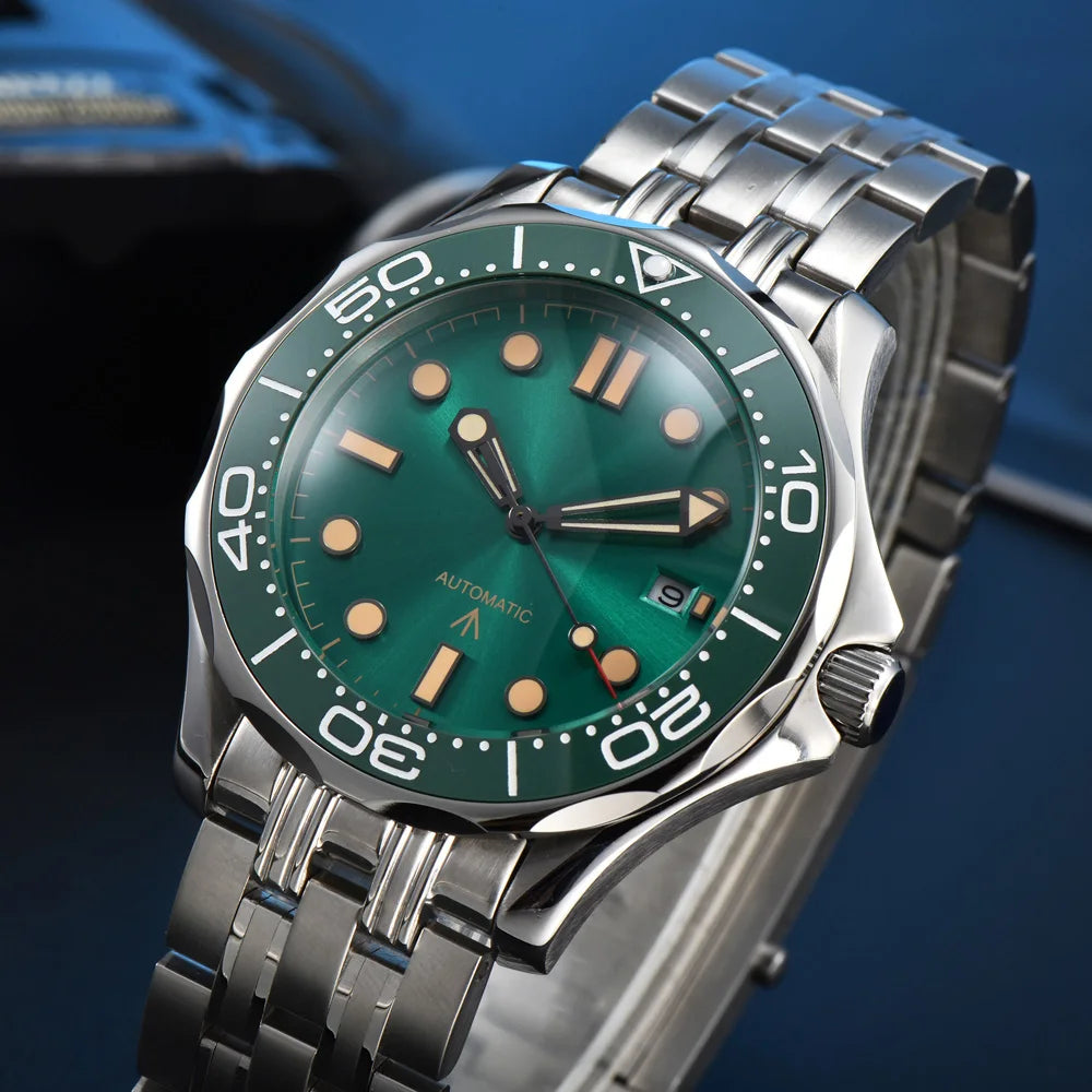 Customizable Seamaster Watch Miyota 8215 Automatic Dive Coated Hardlex Date 20ATM
