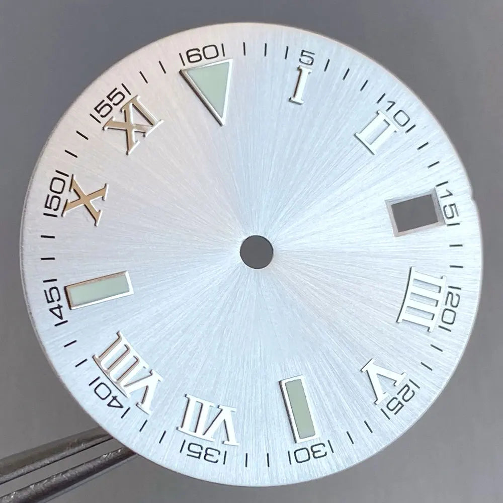 Wimbledon Style Roman Numeral Sunburst Dial 29mm Watch Dial Face For NH35 NH36 NH38 Movement Watch Replacement Part