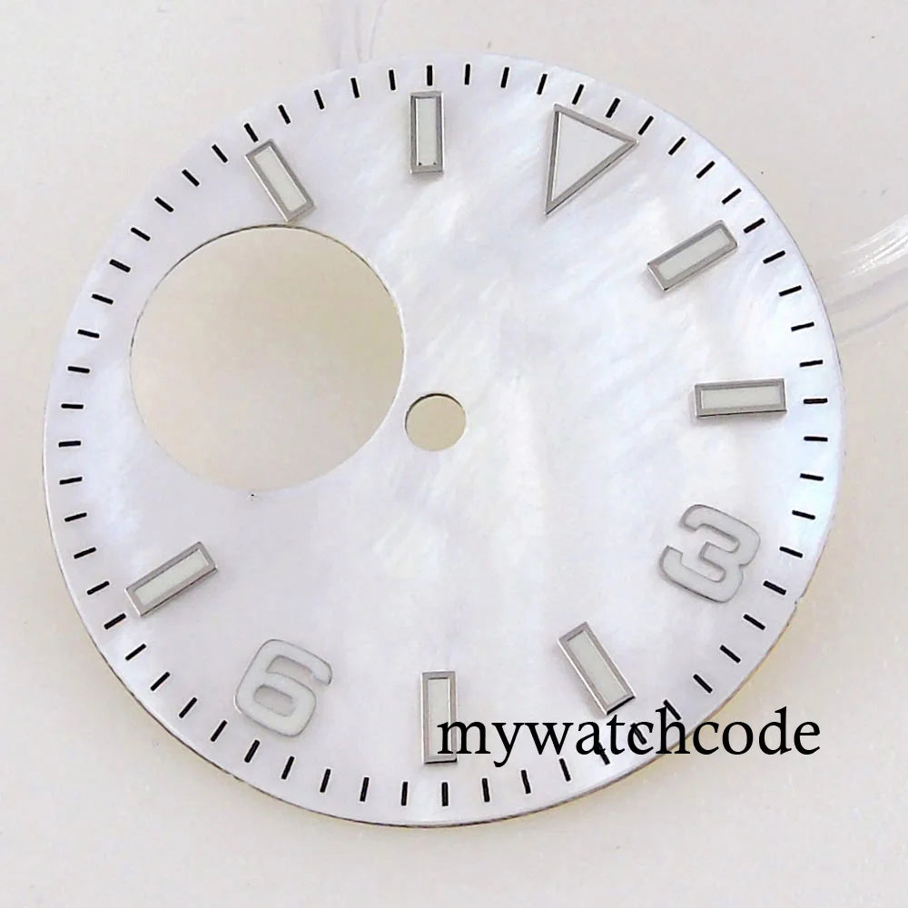 Fit NH38 NH38A Automatic Movement 29mm Blue/Green/White/Orange/Black Watch Hollow Dial Green Luminous Marks Watch Spare Parts