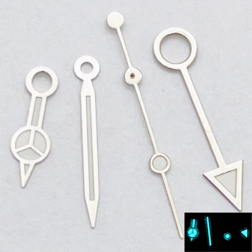 RICHUS NH34 GMT Watch Hands Silver/Black/Gold/RoseGold Blue Luminous Fit NH34 Movement Watch Accessories