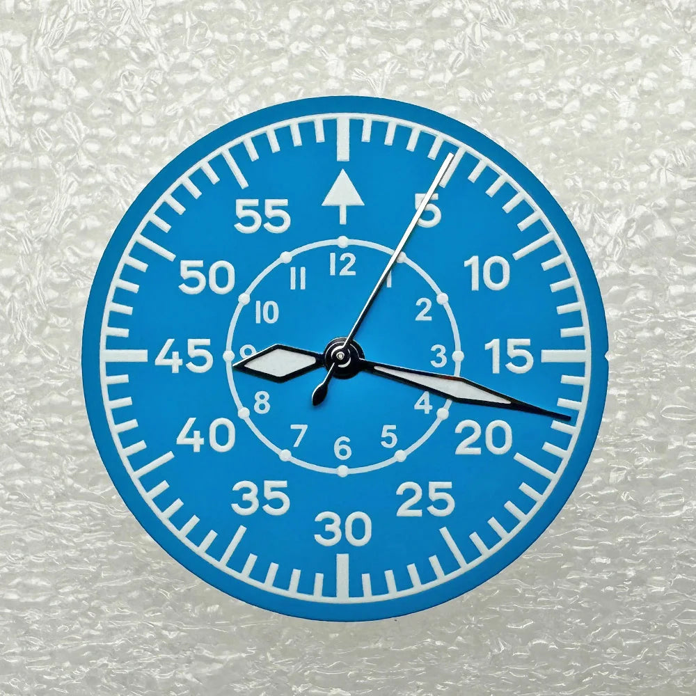 28.5mm pilot Dial Green Luminescence Suitable for NH35/NH36 Movement Installation, Pilot Mechanical Watch Modification Accessories