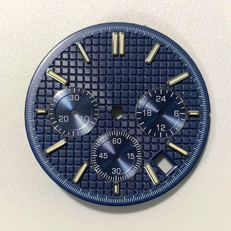 VK63 watch dial Non Logo Royal Oak dial 31.8mm waffle texture Chronograph Face 6 Hands fit for Quartz VK63 movement watch accessories