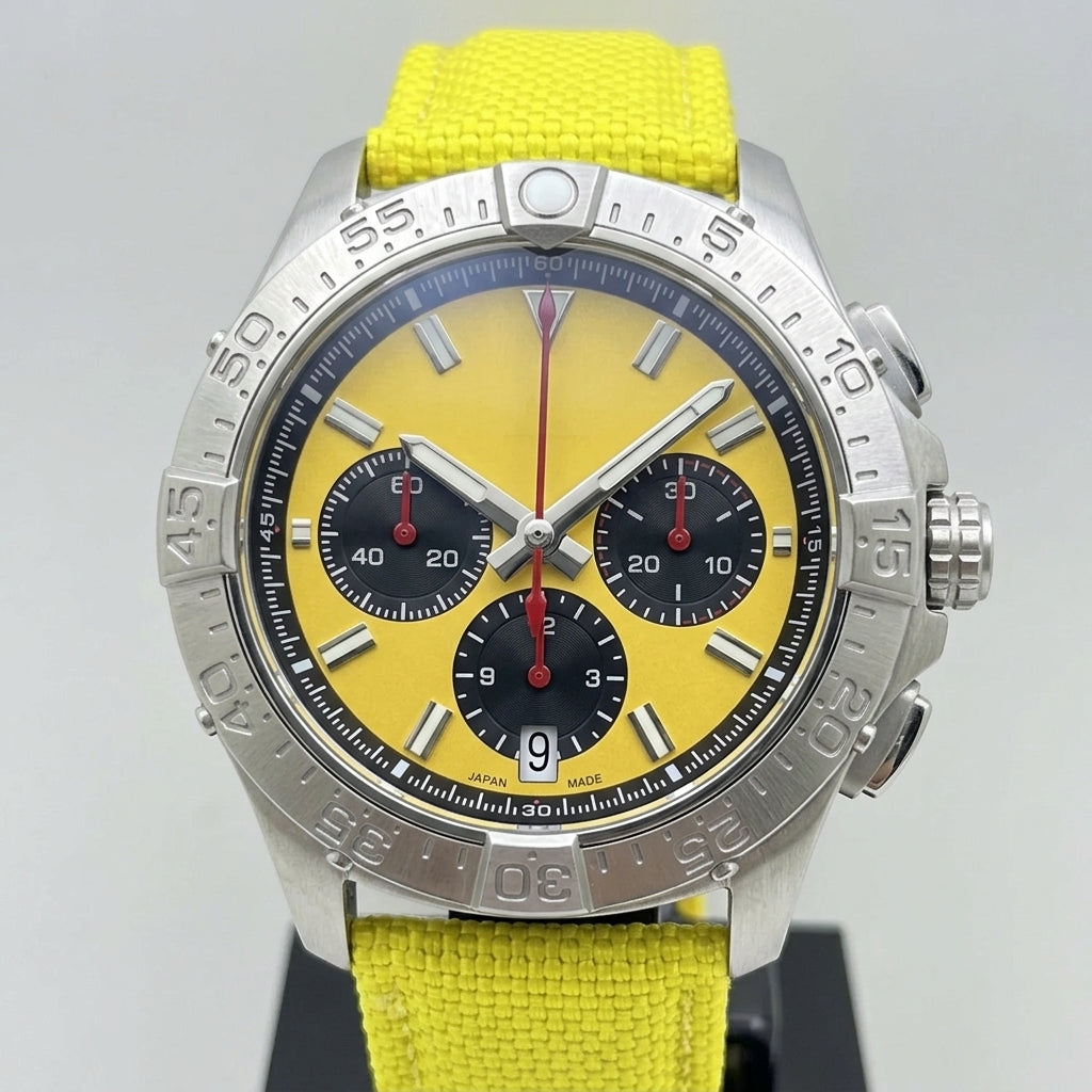 42mm Avenger Watch Japan VK63 chronograph Quartz Yellow Wolf high Sapphire 3 ATM