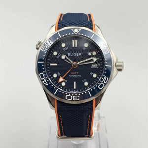 BLIGER 41mm NH34 GMT Automatic Blue Ceramic Bezel Sapphire Glass Black - Tandorio Watches