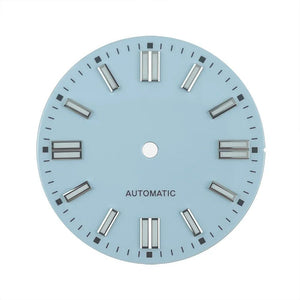Double bar 28.5mm Watch Dials for NH35A NH38 Movement No Date with BGW9 Lume NH35 Dial Green Orange Blue PzpNqzZr - Tandorio Watches