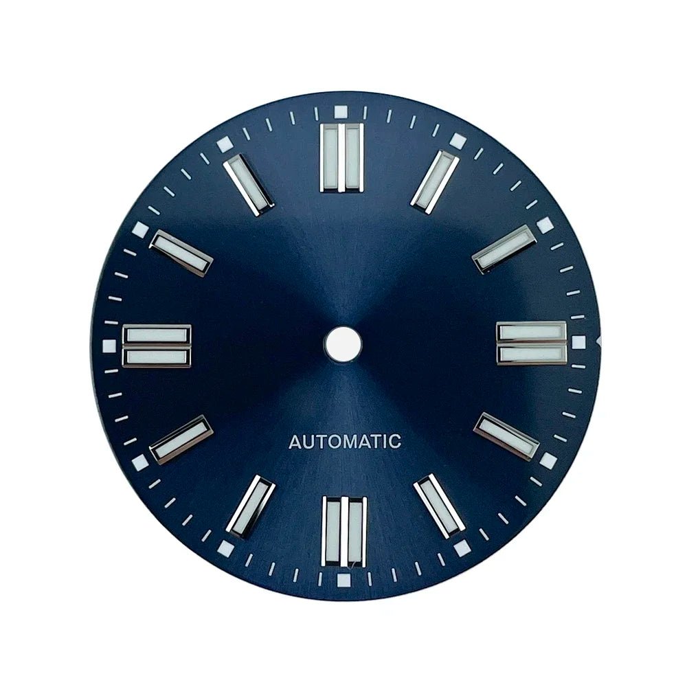 Double bar 28.5mm Watch Dials for NH35A NH38 Movement No Date with BGW9 Lume NH35 Dial Green Orange Blue PzpNqzZr - Tandorio Watches