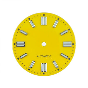 Double bar 28.5mm Watch Dials for NH35A NH38 Movement No Date with BGW9 Lume NH35 Dial Green Orange Blue PzpNqzZr - Tandorio Watches