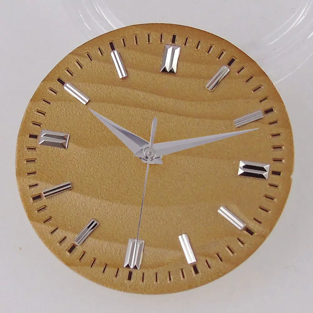 Double bar no date window Nologo 29mm Sand Dune Watch Dial Plate for NH35 NH36 ETA2824 PT5000 ST2130 Silver Hand no date Watch Parts for Diver Watch Mod - Tandorio Watches