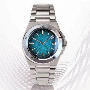 Engineer Watch Tandorio TD331S Blue Teacup Pattern Date Face Sapphire 10bar NH35 Automatic Lumimous Dress - Tandorio Watches