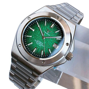 Engineer Watch Tandorio TD331S Blue Teacup Pattern Date Face Sapphire 10bar NH35 Automatic Lumimous Dress - Tandorio Watches